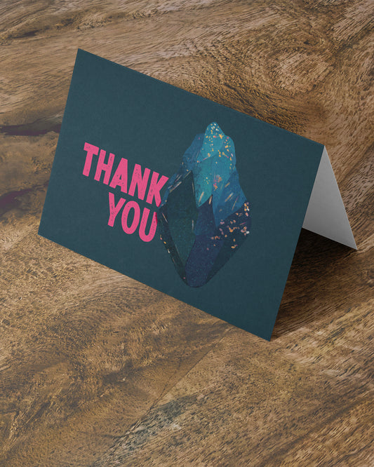 Blue Crystal Thank You Card