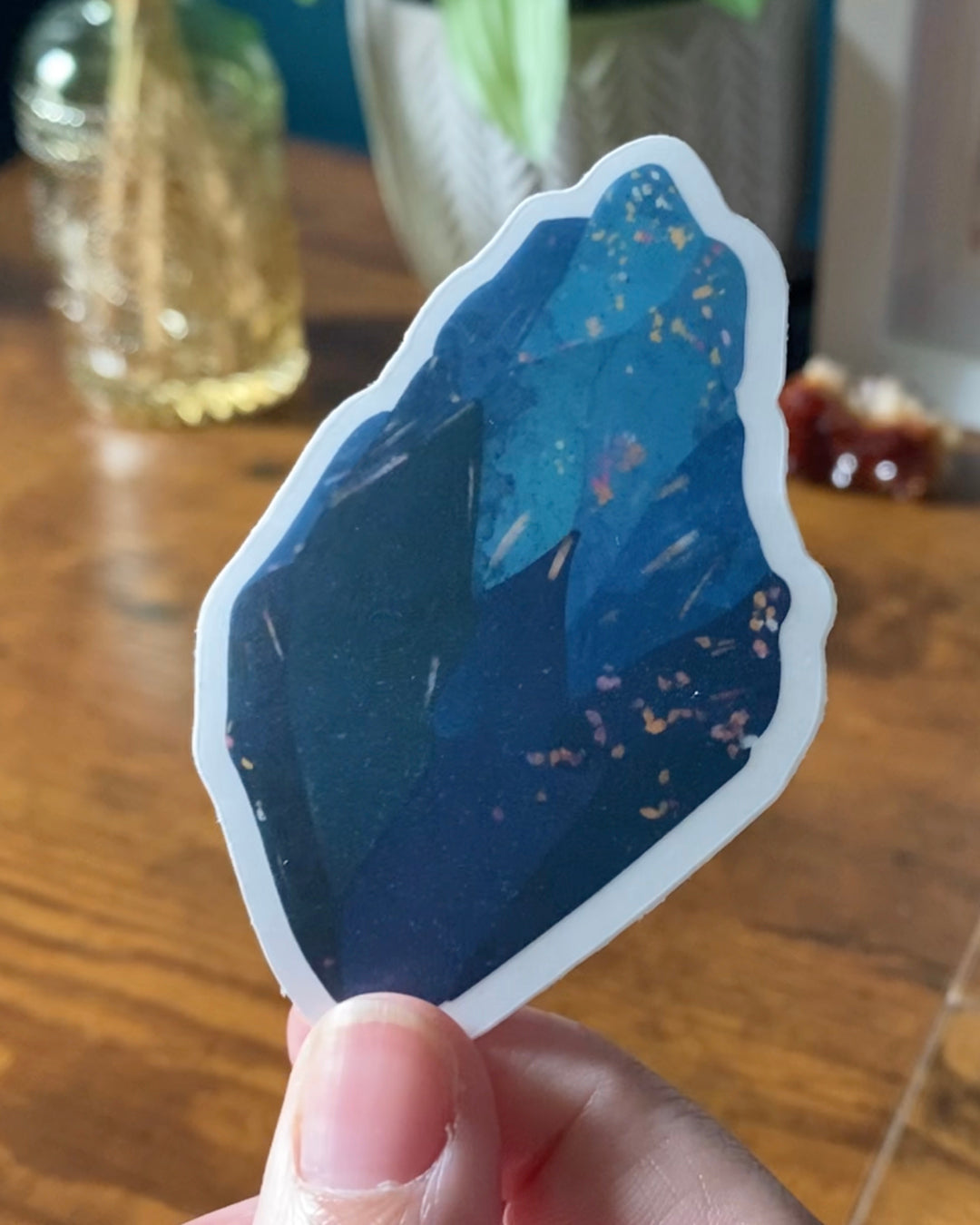 Blue Crystal Clear Sticker