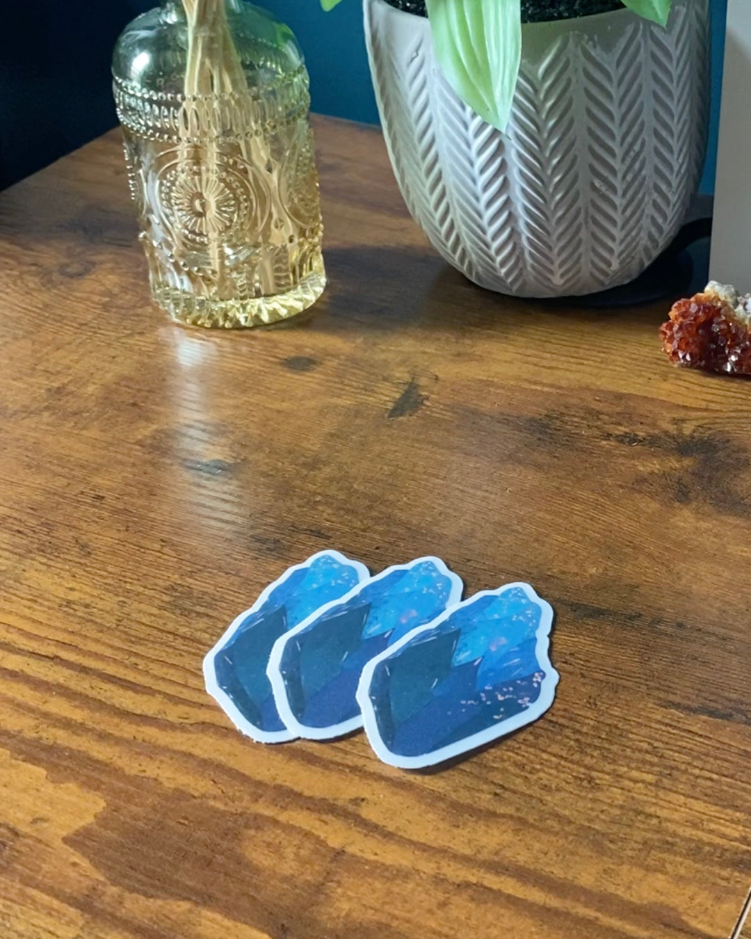 Blue Crystal Clear Sticker