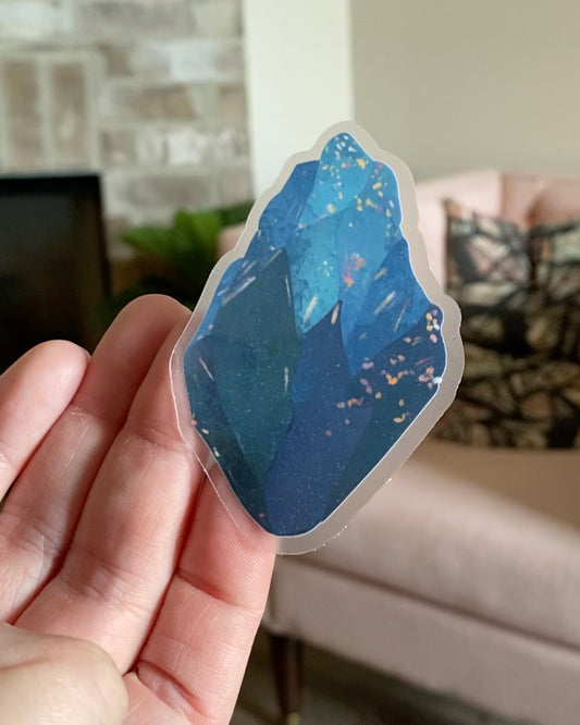 Blue Crystal Clear Sticker