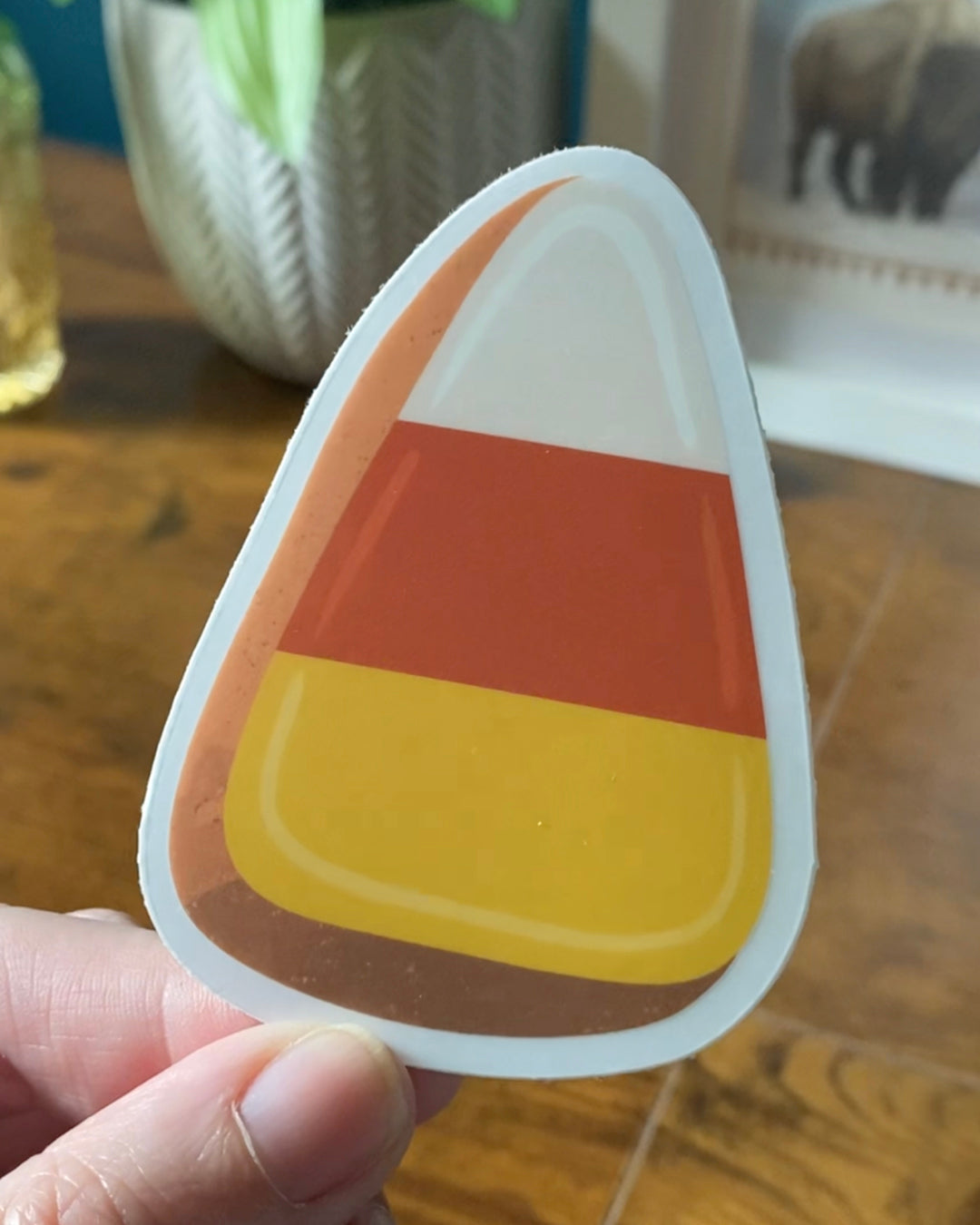 Candy Corn Cookie Clear Sticker