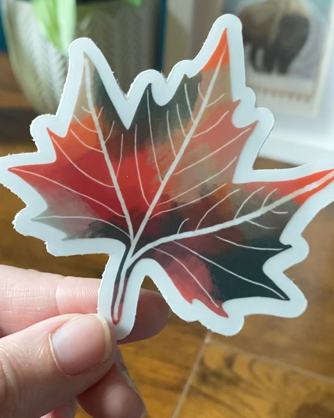 Maple Leaf Clear Sticker — Moody