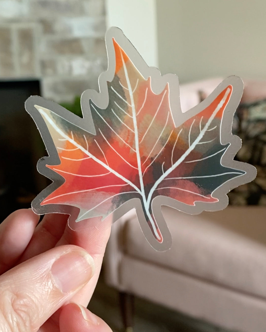 Maple Leaf Clear Sticker — Moody