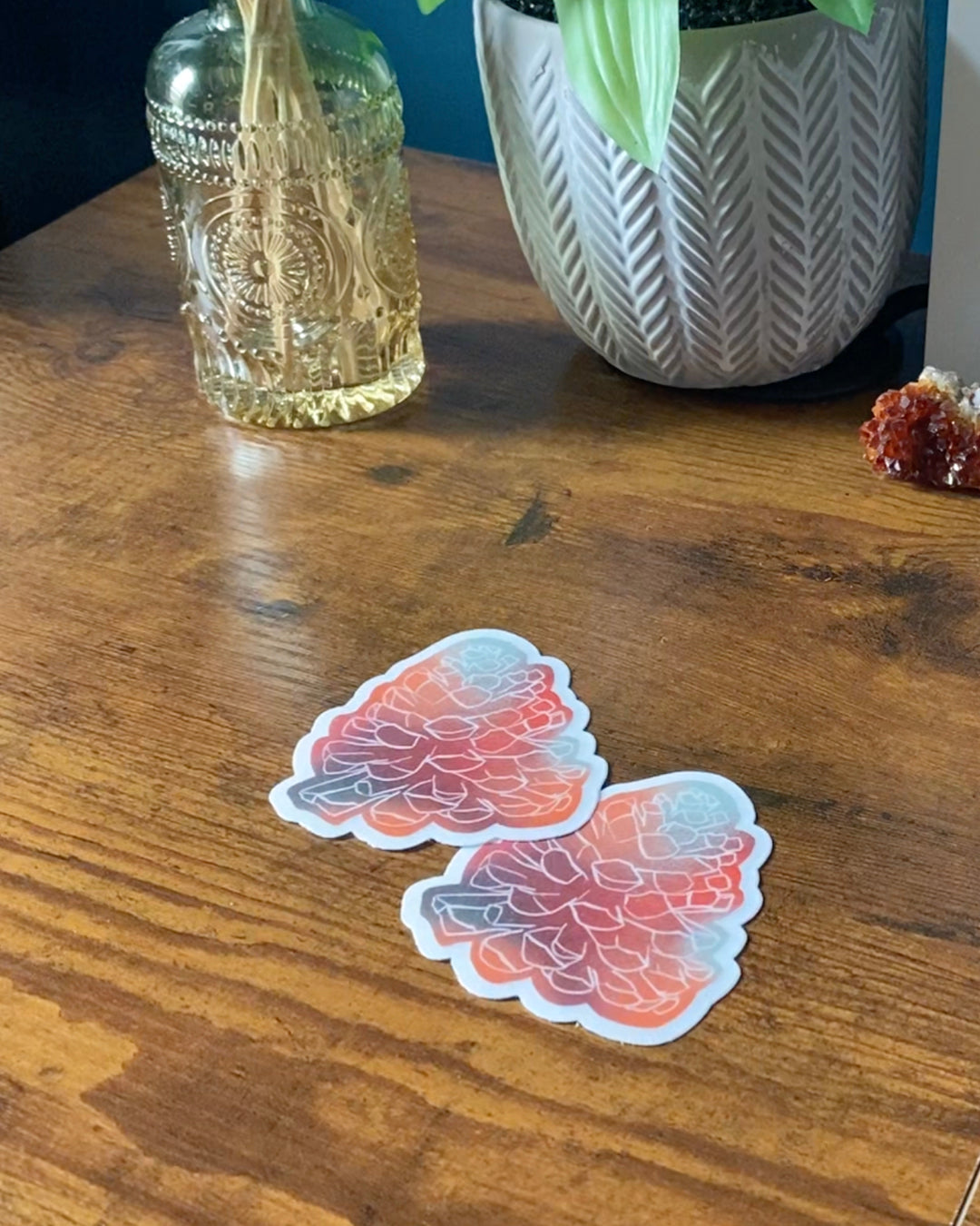 Pinecone Clear Sticker