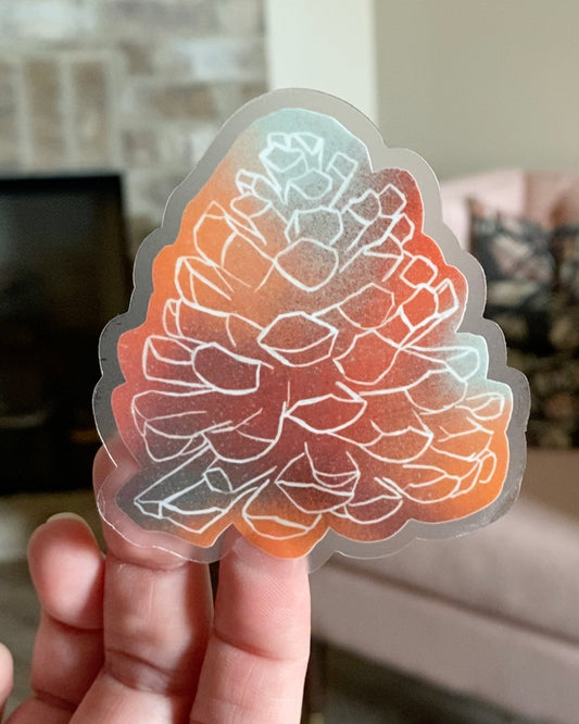 Pinecone Clear Sticker