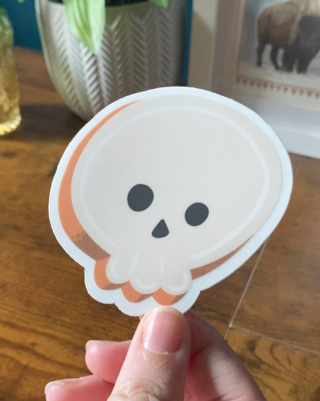 Skull Cookie Clear Sticker