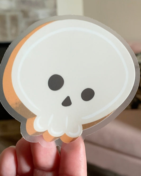 Skull Cookie Clear Sticker