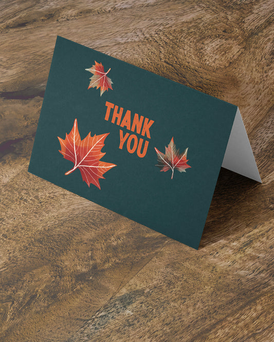 Falling Leaves Thank You Card